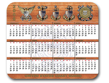 Coast Guard Calendar Mouse Pad